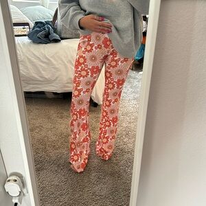 Groovy, pink and orange boot cut pants